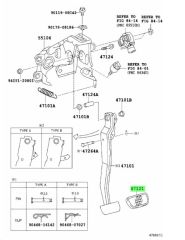 Toyota Corolla (2007-2012) - Fren Pedal Lastiği Otomatik [47121-0D040]