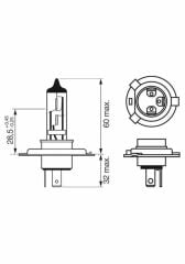 Far Ampulü H4 (12V) STANDART 55W / 60W TIRNAKLI [1987302803]